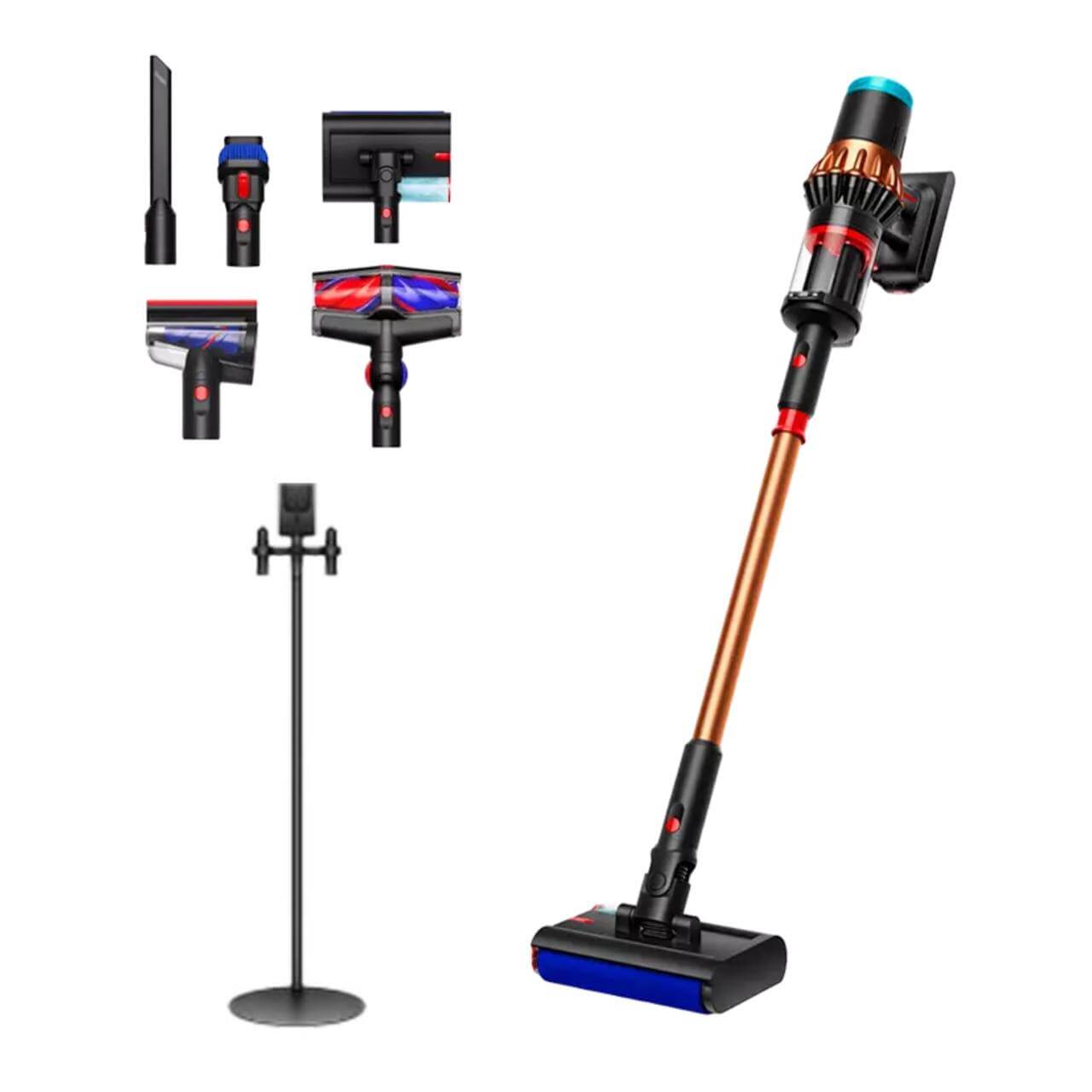 Вертикальный пылесос Dyson DS60 Piston Animal Submarine, Black/Copper, с напольной подставкой