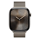 Apple Watch Series 10, 46 мм, корпус из алюминия цвета Пустынный титан, ремешок Milanese, цвет серый (natural titanium), M/L