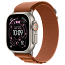 Apple Watch Ultra 3, 49 мм, корпус из титана цвета Серый (Natural Titanium), ремешок Alpine, цвет терракотовый, S