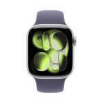 Apple Watch Series 11, 46 мм, корпус из алюминия цвета Серебро, ремешок спортивный, цвет фиолетовый туман, S/M
