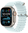 Apple Watch Ultra 2, 49 мм, корпус из титана цвета Титановый бежевый, ремешок Ocean, цвет ледяной синий