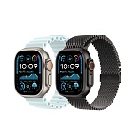 Apple Watch Ultra 2, 49 мм, корпус из титана цвета Чёрный (Black Titanium), ремешок Milanese, цвет черный, M