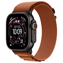 Apple Watch Ultra 3, 49 мм, корпус из титана цвета Чёрный (Black Titanium), ремешок Alpine, цвет терракотовый, L