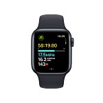 Apple Watch SE, 40 мм, корпус из алюминия цвета Тёмная ночь (Midnight), ремешок спортивный, цвет тёмная ночь (midnight), S/M