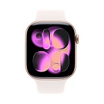 Apple Watch Series 11, 46 мм, корпус из алюминия цвета Розовое золото, ремешок спортивный, цвет румянец, S/M