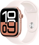 Apple Watch Series 10, 46 мм, корпус из алюминия цвета Розовое золото, ремешок спортивный, цвет румянец, M/L