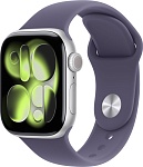 Apple Watch Series 11, 42 мм, корпус из алюминия цвета Серебро, ремешок спортивный, цвет фиолетовый туман, S/M