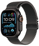 Apple Watch Ultra 2, 49 мм, корпус из титана цвета Чёрный (Black Titanium), ремешок Milanese, цвет черный, M
