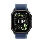 Apple Watch Ultra 3, 49 мм, корпус из титана цвета Чёрный (Black Titanium), ремешок Trail, цвет синий, M/L