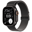 Apple Watch Ultra 3, 49 мм, корпус из титана цвета Чёрный (Black Titanium), ремешок Milanese, цвет черный, L