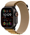 Apple Watch Ultra 2, 49 мм, корпус из титана цвета Чёрный (Black Titanium), ремешок Alpine, цвет оливковый, L