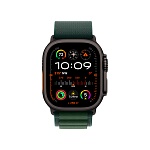 Apple Watch Ultra 2, 49 мм, корпус из титана цвета Чёрный (Black Titanium), ремешок Alpine, цвет зеленый, M