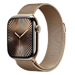 Apple Watch Series 10, 42 мм, корпус из титана цвета Пустынный титан, ремешок Стальной, цвет золотой (desert titanium)