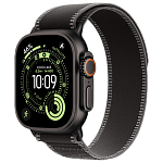 Apple Watch Ultra 3, 49 мм, корпус из титана цвета Чёрный (Black Titanium), ремешок Trail, цвет черный, M/L