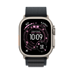 Apple Watch Ultra 3, 49 мм, корпус из титана цвета Серый (Natural Titanium), ремешок Alpine, цвет черный, L