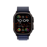 Apple Watch Ultra 2, 49 мм, корпус из титана цвета Чёрный (Black Titanium), ремешок Alpine, цвет тёмно-синий