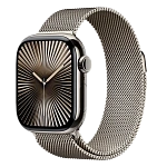 Apple Watch Series 10, 42 мм, корпус из алюминия цвета Пустынный титан, ремешок Milanese, цвет серый (natural titanium)