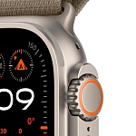 Apple Watch Ultra 2, 49 мм, корпус из титана цвета Серый (Natural Titanium), ремешок Alpine, цвет оливковый, L