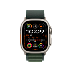 Apple Watch Ultra 2, 49 мм, корпус из титана цвета Титановый бежевый, ремешок Alpine, цвет зеленый, M