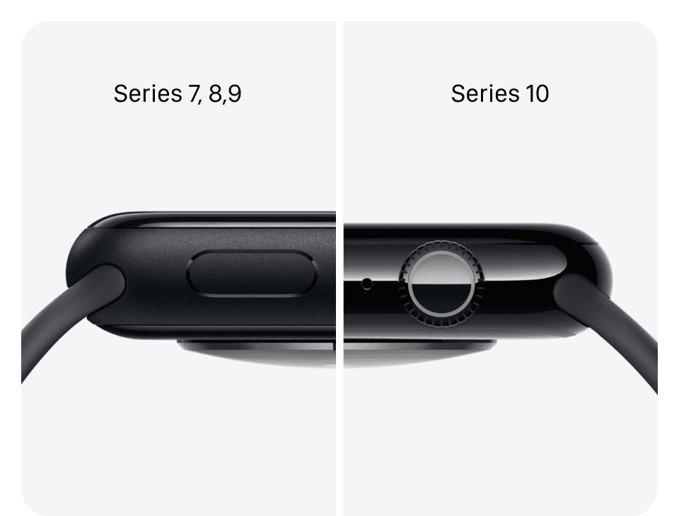 Apple Watch Series 10, 46 мм, корпус из алюминия цвета Чёрный глянец, ремешок спортивный, цвет чёрный (black titanium), S/M - 12