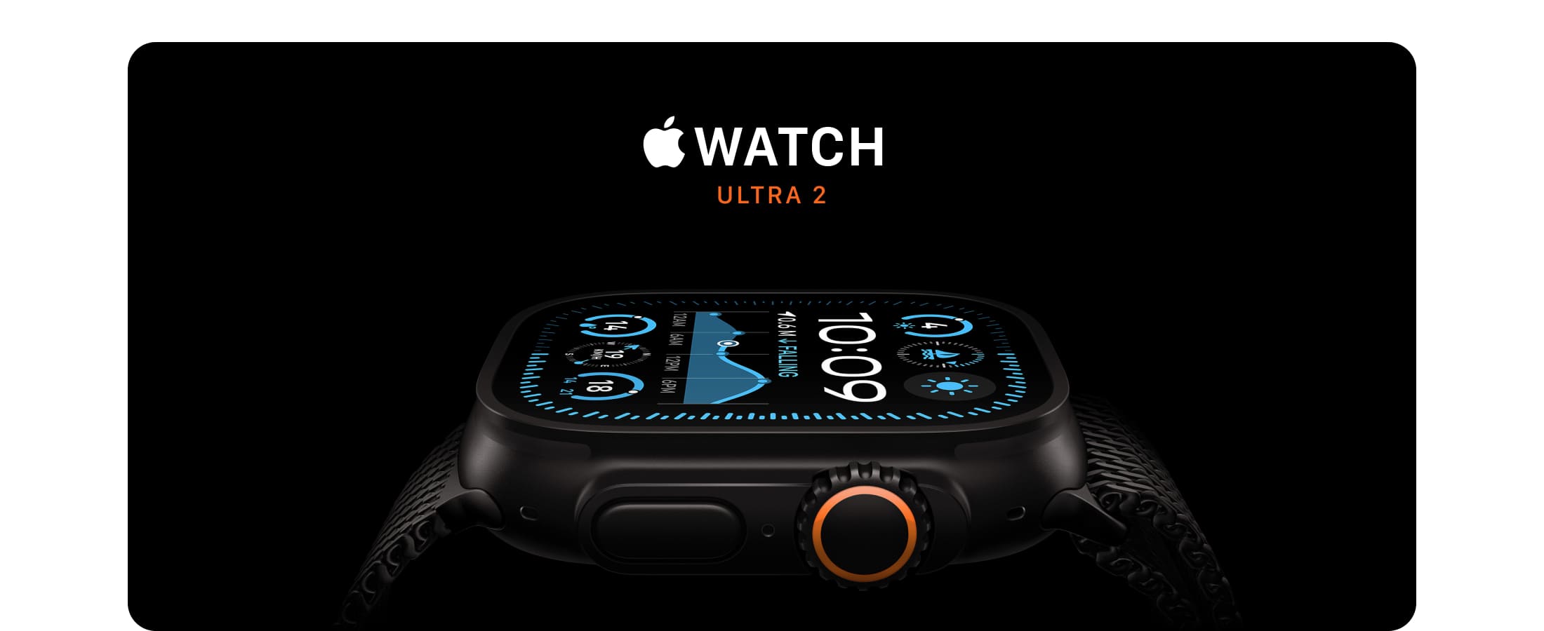 Apple Watch Ultra 2, 49 мм, корпус из титана цвета Чёрный (Black Titanium), ремешок Alpine, цвет тёмно-синий - 1
