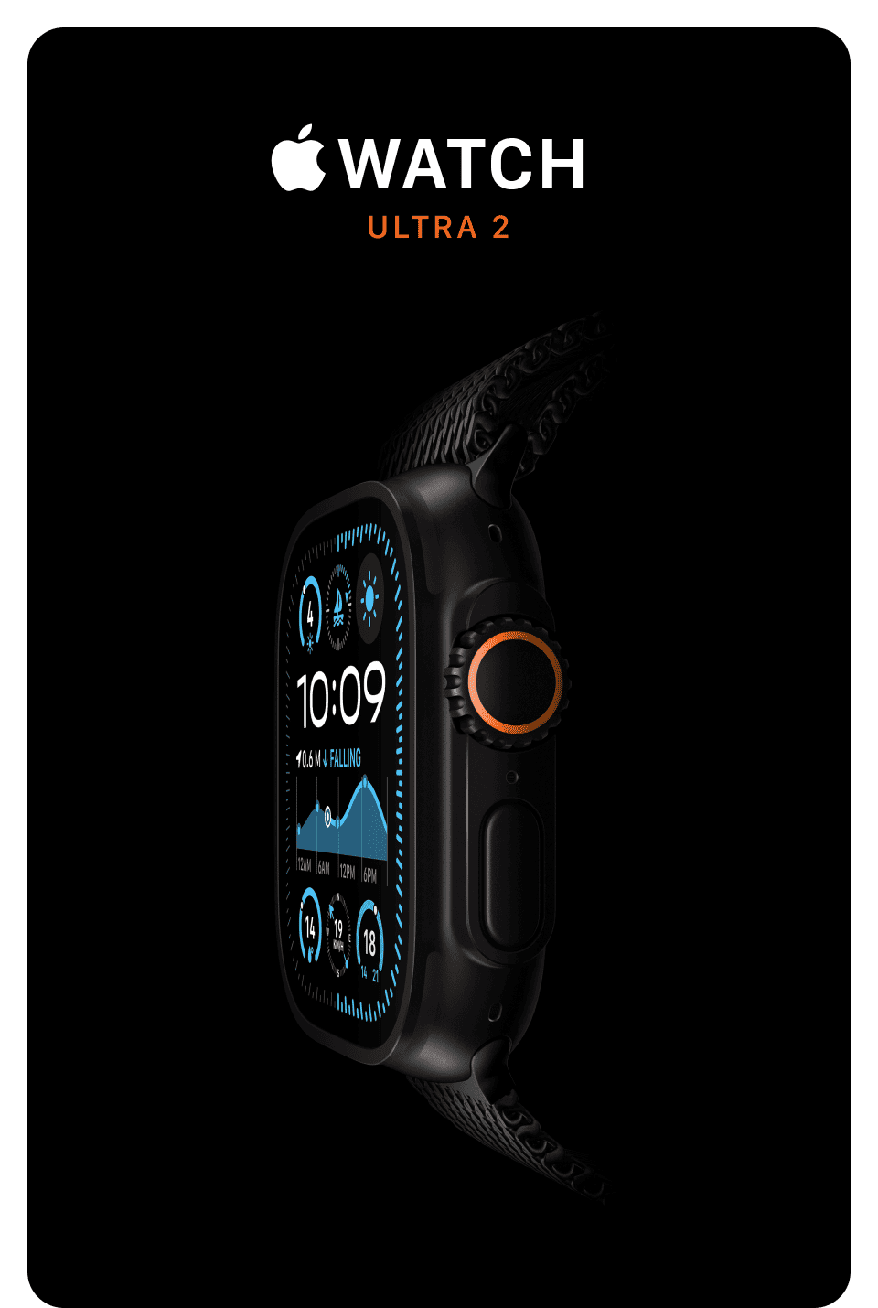 Apple Watch Ultra 2, 49 мм, корпус из титана цвета Чёрный (Black Titanium), ремешок Alpine, цвет тёмно-синий - 7