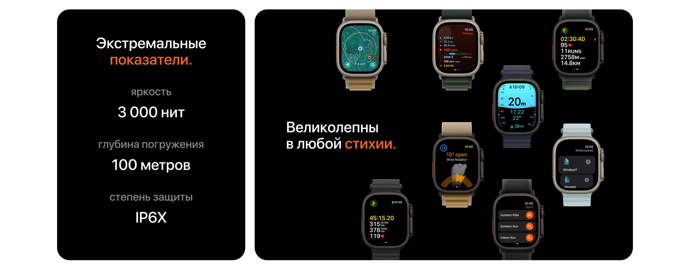 Apple Watch Ultra 2, 49 мм, корпус из титана цвета Чёрный (Black Titanium), ремешок Alpine, цвет тёмно-синий - 6