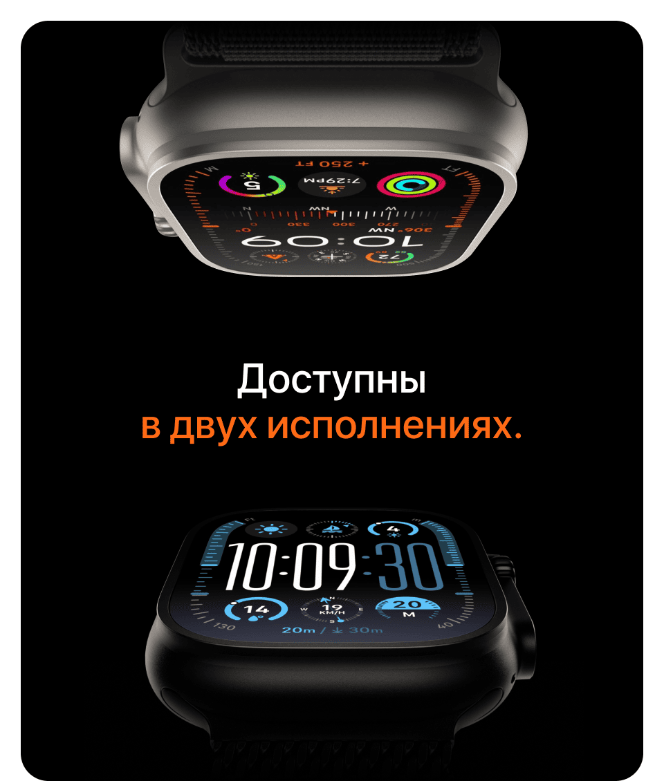 Apple Watch Ultra 2, 49 мм, корпус из титана цвета Чёрный (Black Titanium), ремешок Alpine, цвет тёмно-синий - 8